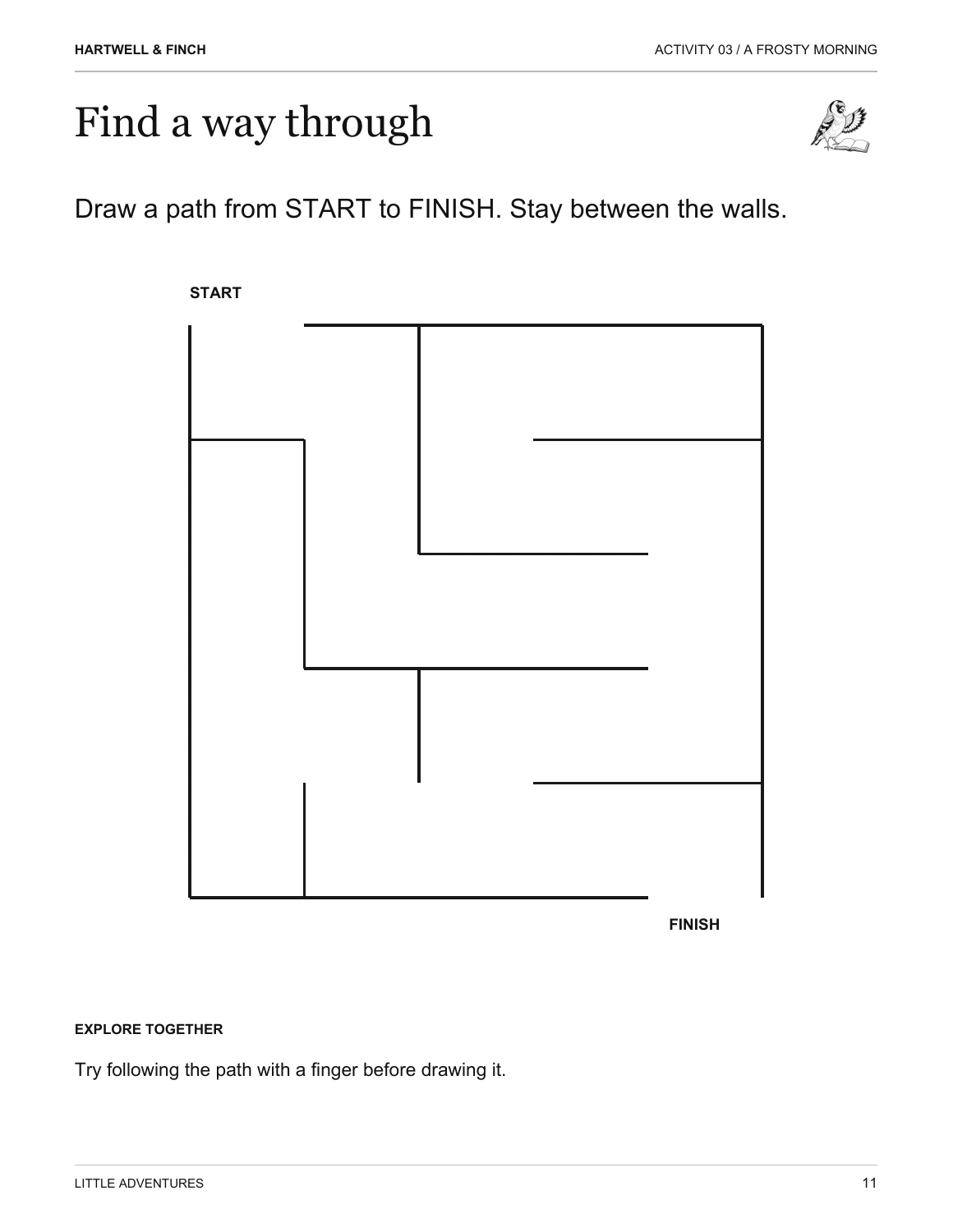 Interior sample page 2 from Finch's Winter Adventures