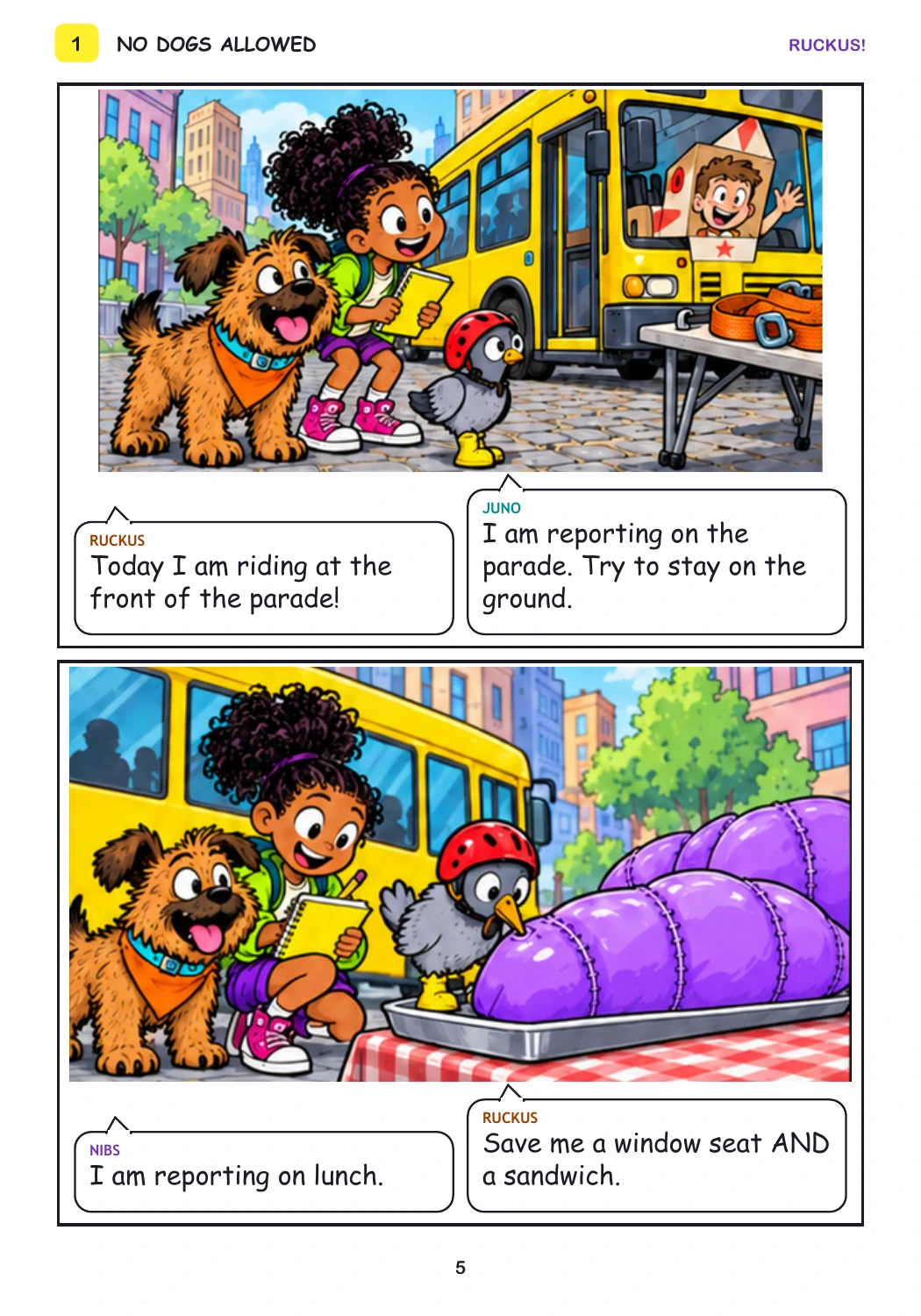 Interior sample page 1 from RUCKUS! The Day the City Bounced