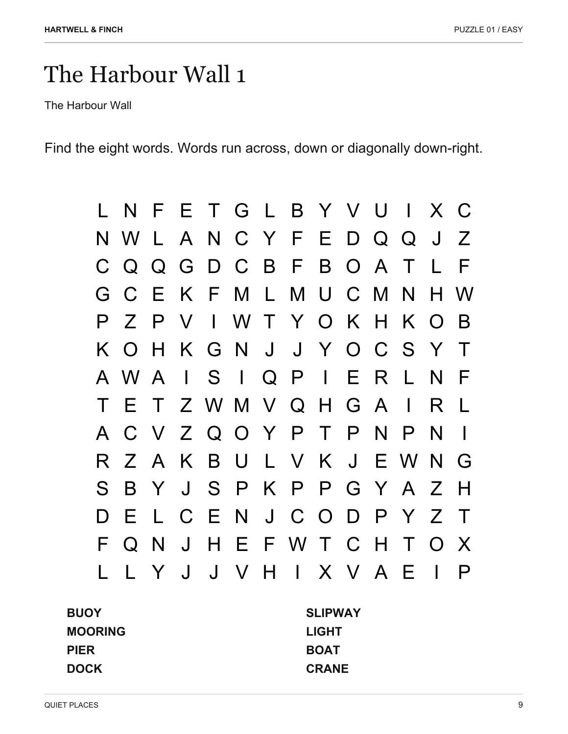 Interior sample page 1 from The Quiet Coast Puzzle Book