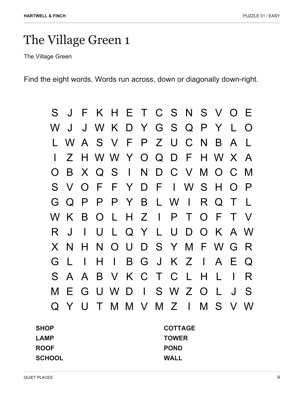 Interior sample page 1 from The Quiet Countryside Puzzle Book